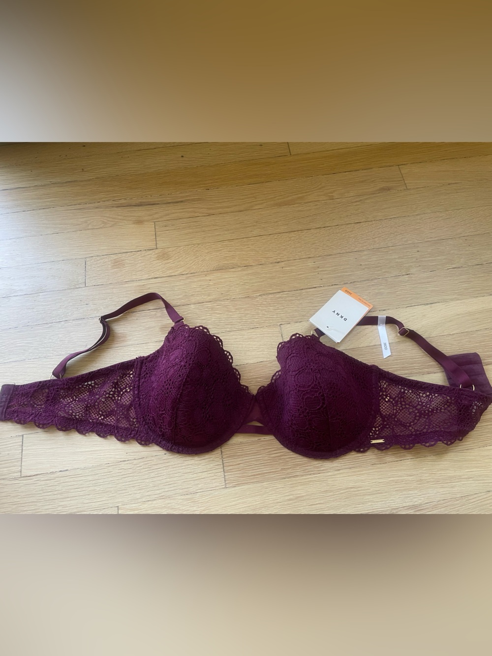 DKNY Lace Underwire Bra in Deep Plum